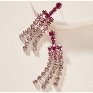 NWT~DANNIJO Long Pink Asher Dangle Earrings